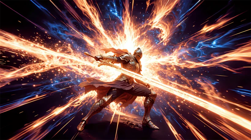 The Flame Knight: Epic Battle in the Firestorm