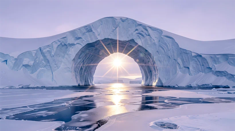 Gate of Eternal Silence: Mystical ice portal in Arctic light