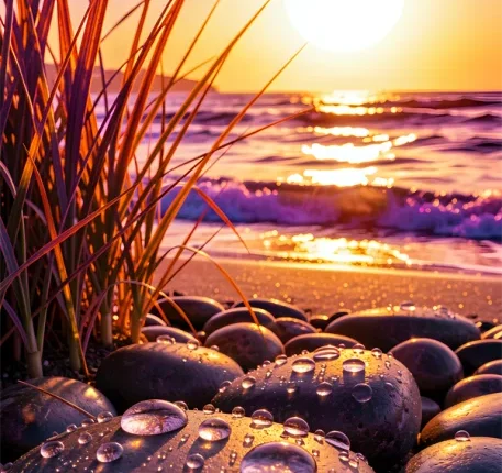 Sunset by the Sea: A moment of absolute relaxation and peace.