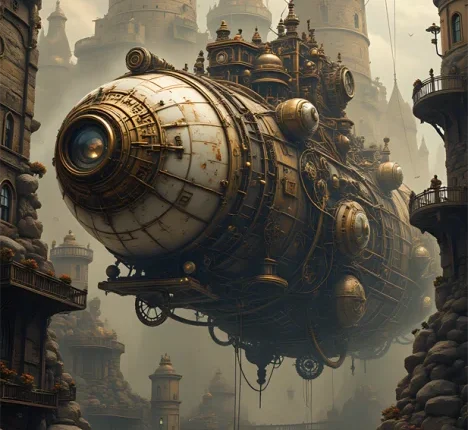 The Chronicles of the Sky Palace - Steampunk Art