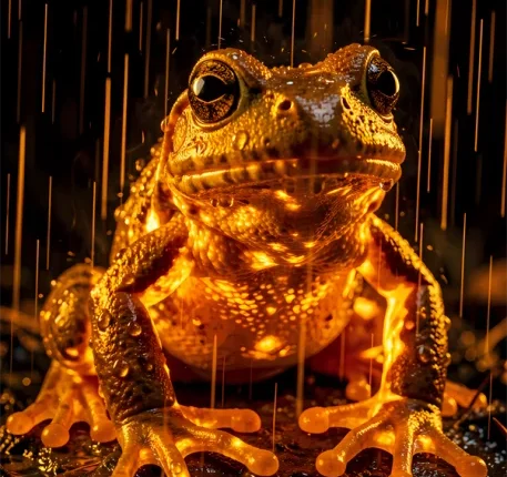 The Glowing Guardian (Frog Macro Shot)