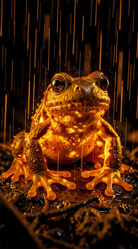 The Glowing Guardian (Frog Macro Shot)