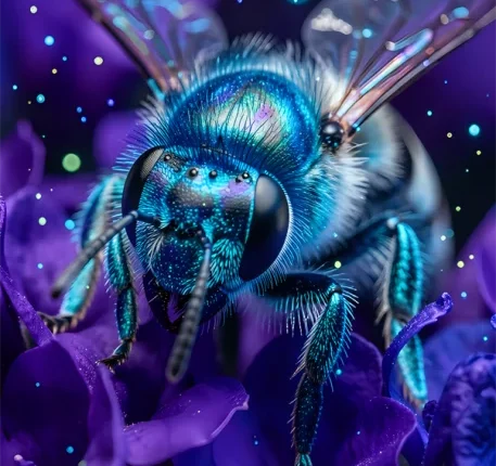 The Moon Dust Pollinator (Blue Bee Macro Shot)