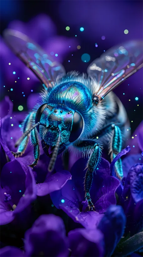 The Moon Dust Pollinator (Blue Bee Macro Shot)