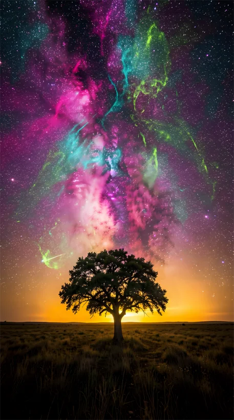 The Secret of the Star Tree (Aurora Borealis)